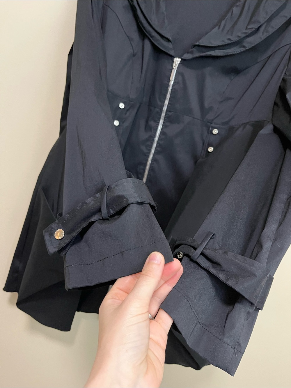 Joseph Ribkoff Unique Black Water Resistant Jacket Made in Canada π¨π¦ - Picture 3 of 11